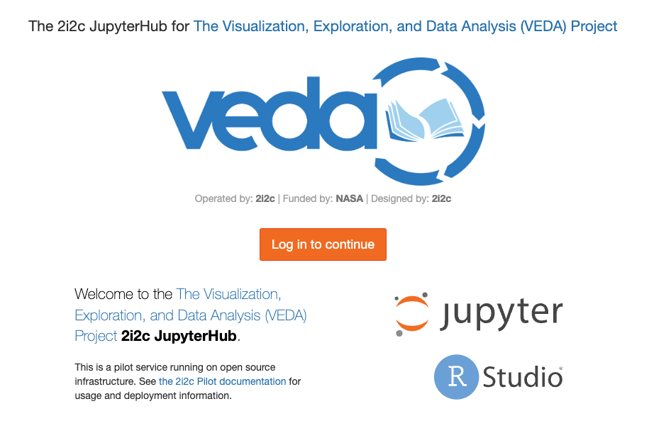 VEDA JupyterHub Screenshot